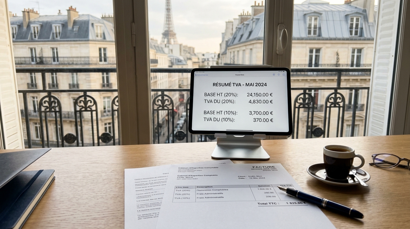 Bureau de gestion comptable avec devis fiscal et calcul de la TVA française