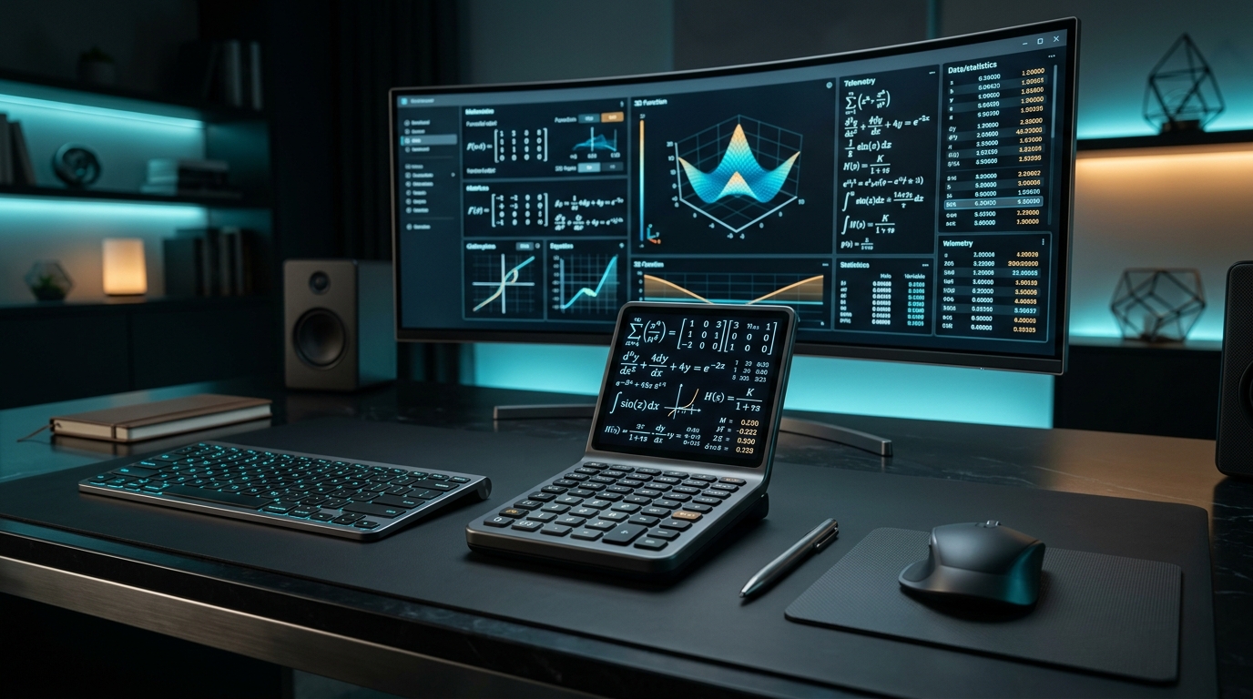 Station de calcul moderne avec télémétrie mathématique et pavé tactile haute précision